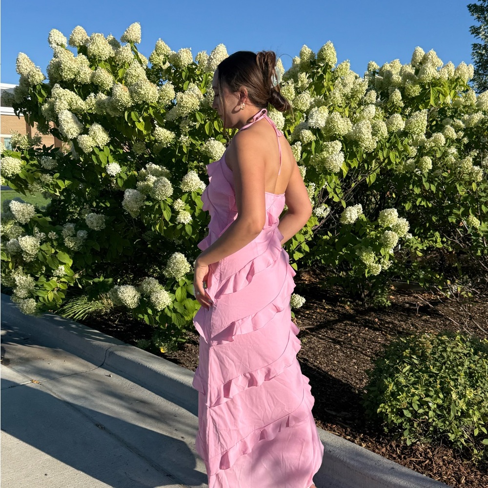 Amazon Pink Ruffle Maxi Dress - Picture 4 of 4